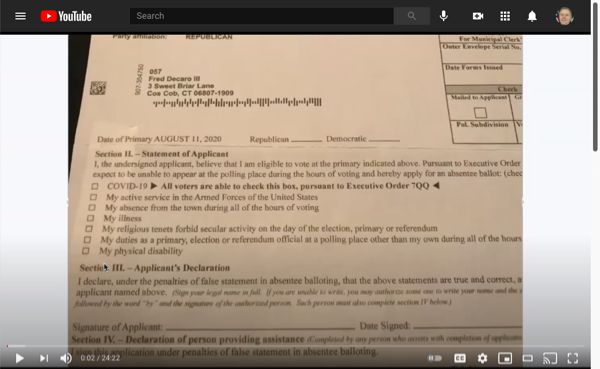 You Tube Video on Completing an Absentee Ballot